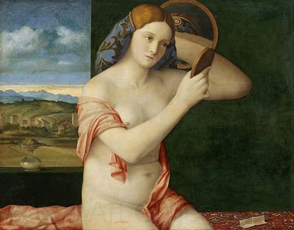 Giovanni Bellini Naked Young Woman in Front of the Mirror